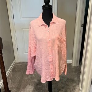 American Eagle Outfitters Soft Pink Button-Down Shirt